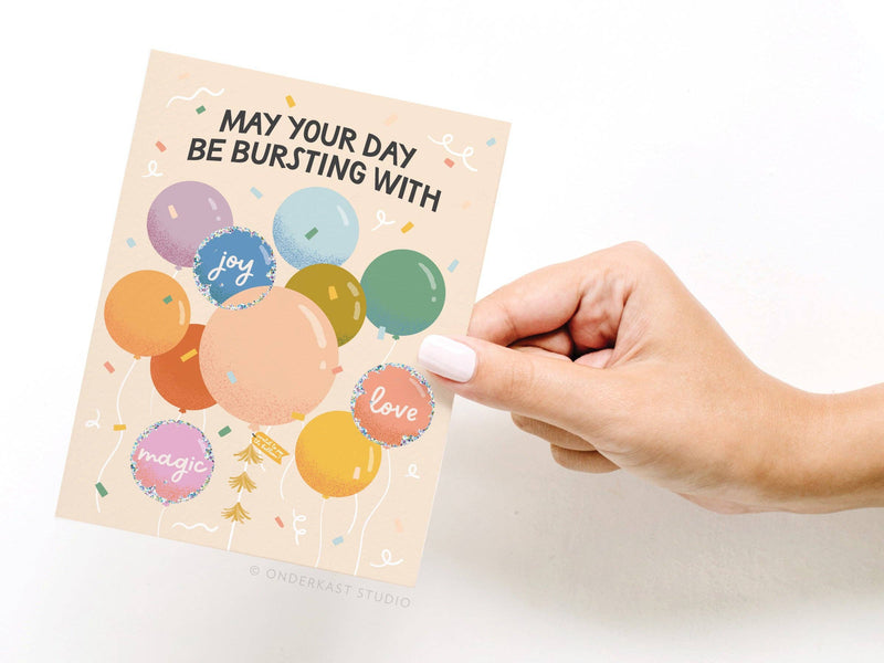 Bursting Balloons Scratch-Off Greeting Card