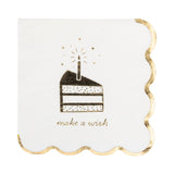PLGLD25 - Make a Wish Cake Cocktail Napkin