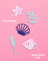 Coastal Confetti - 200 pc foil confetti - seashells, flowers, Toast on Coast