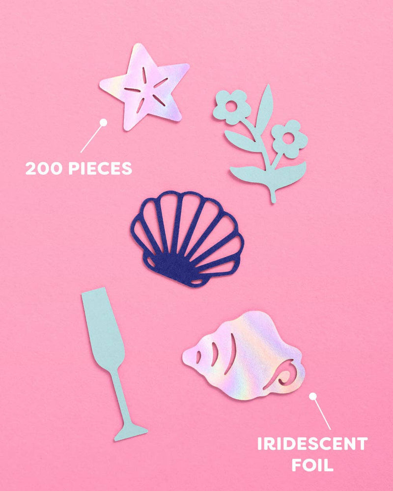 Coastal Confetti - 200 pc foil confetti - seashells, flowers, Toast on Coast