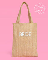 Bride Beach Tote - embroidered straw tote, Bride Gift, Bachelorette