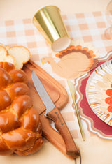 Brown Gingham Paper Table Runner
