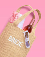 Bride Beach Tote - embroidered straw tote, Bride Gift, Bachelorette