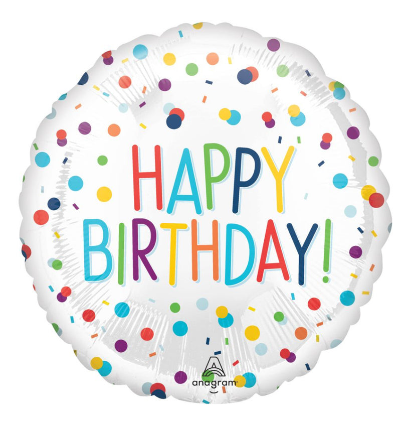Standard Confetti Happy Birthday Balloon