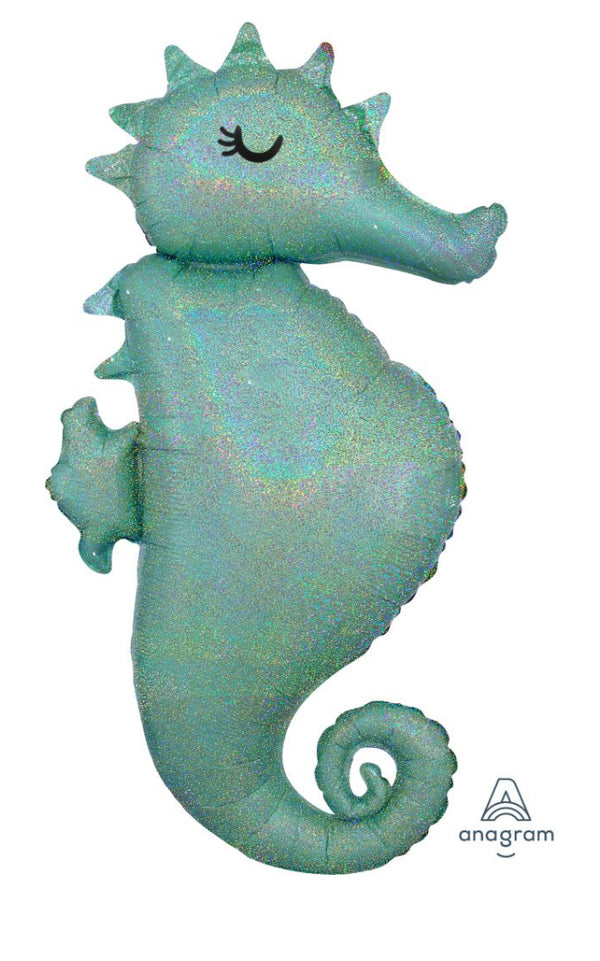 SuperShape Holographic Seahorse Balloon