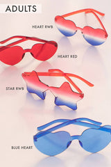 July 4 Fourth of July Sunglasses: Heart Blue