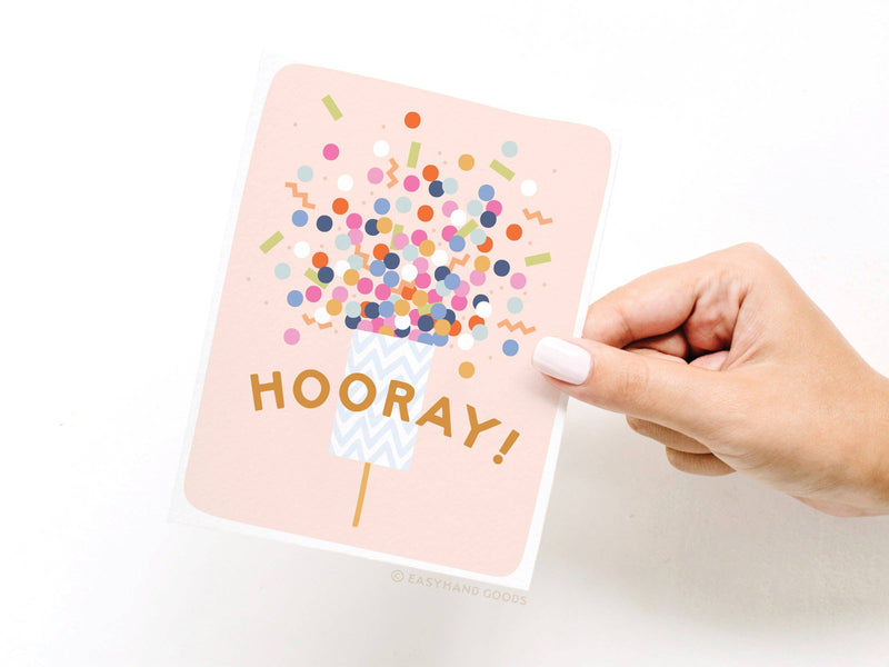 Hooray Confetti Popper Greeting Card
