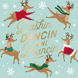 Funny Christmas Cocktail Napkins | Prancin Gold Foil - 20ct