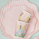 Petite Stripe – Pink and White Stripe Large Plates | Joy Ladder Premium Partyware