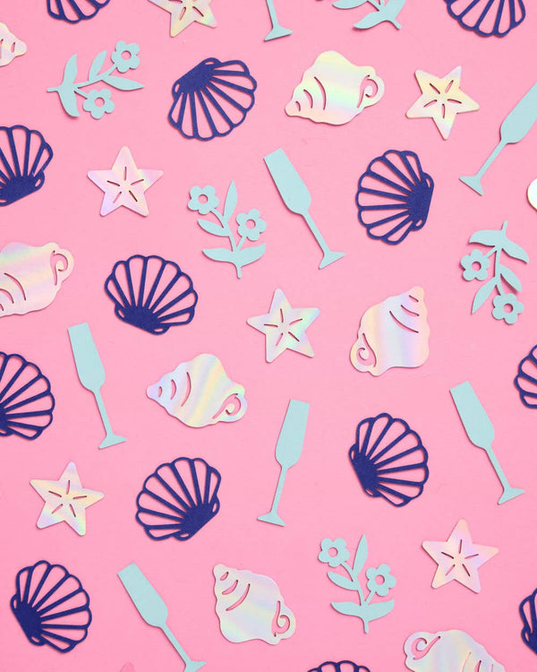 Coastal Confetti - 200 pc foil confetti - seashells, flowers, Toast on Coast