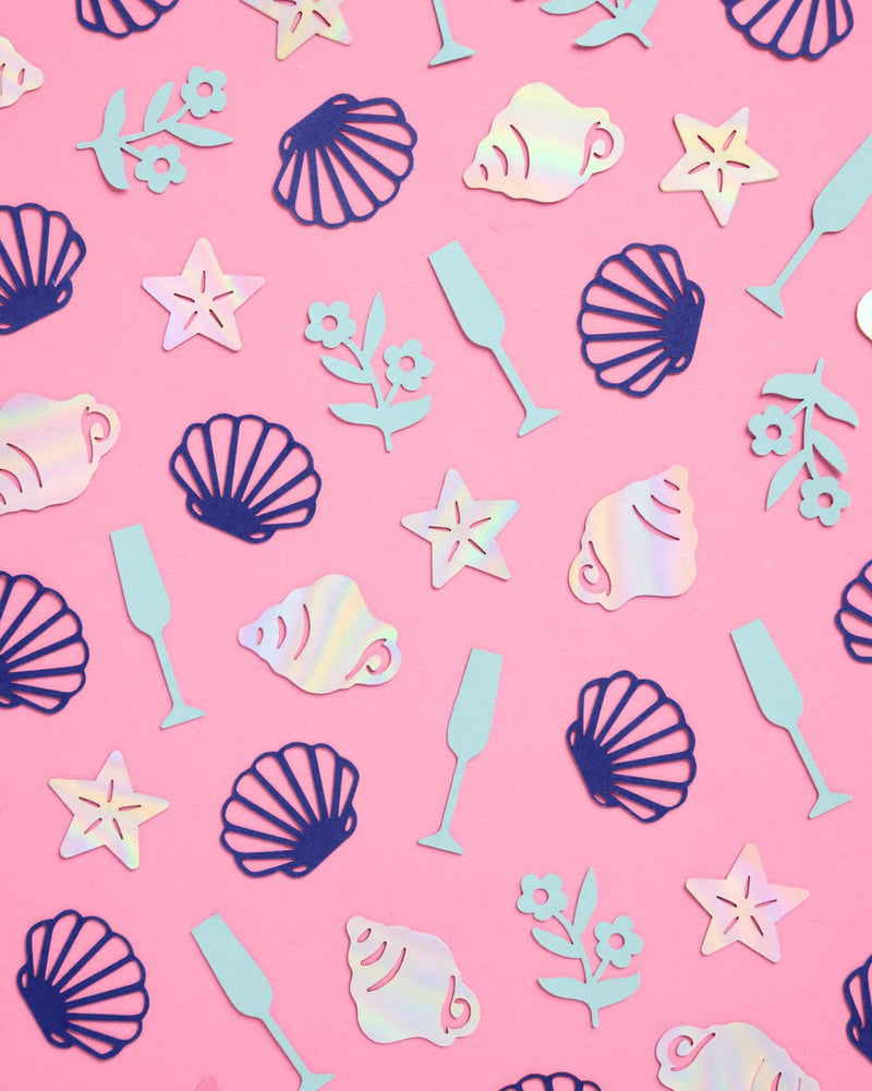 Coastal Confetti - 200 pc foil confetti - seashells, flowers, Toast on Coast