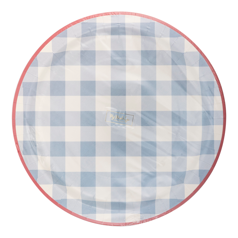 Hamptons Chambray Gingham Paper Plate
