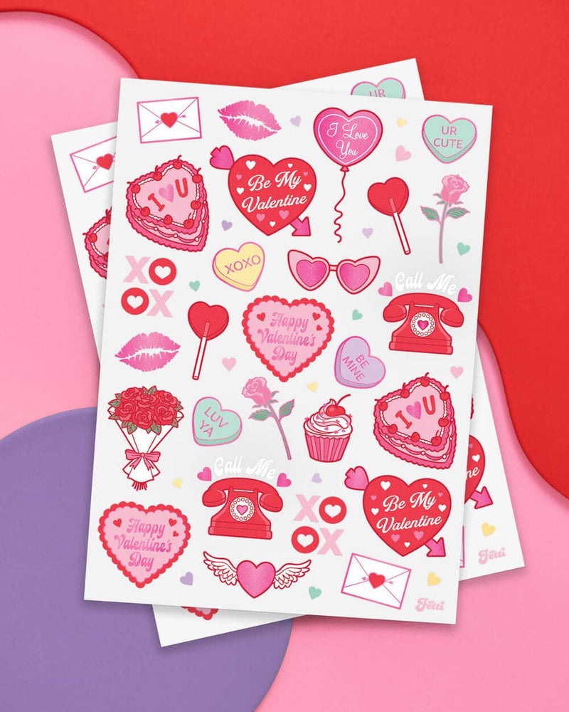 Valentines Day Temporary Tattoos, Galentines Heart Favors