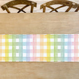 Rainbow Gingham Table Runner