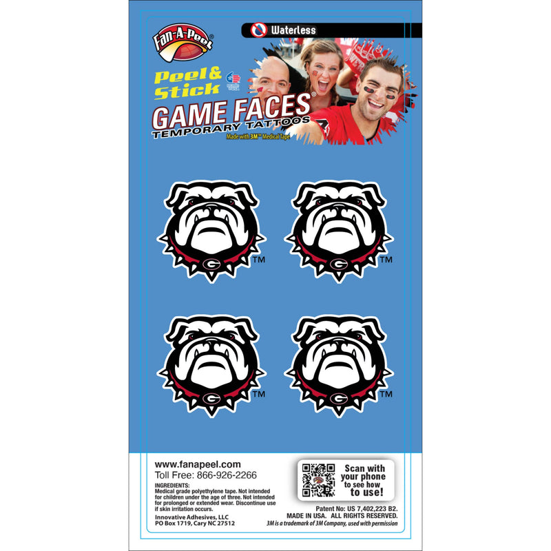 Georgia Game Faces® Temporary Tattoos