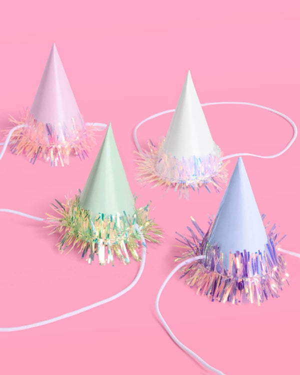 Mini Party Hats - 10 mini hats, Birthday Pastel