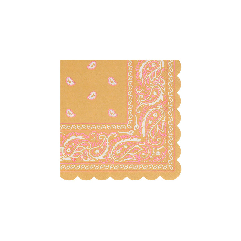Western Bandana Large Party Napkins (x16)