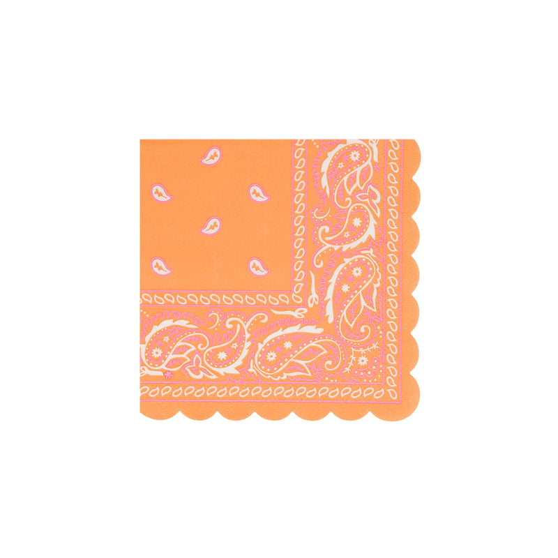 Western Bandana Large Party Napkins (x16)