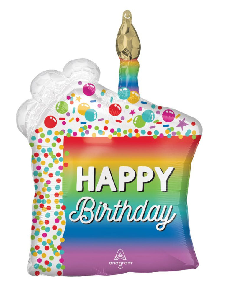 SuperShape Rainbow Slice Happy Birthday Balloon