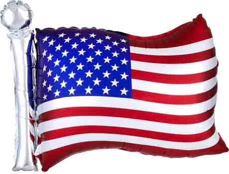 Anagram Patriotic Satin Infused Flag 27 inch Foil Balloon