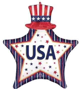 Anagram Patriotic USA Stars 30 inch Foil Balloon
