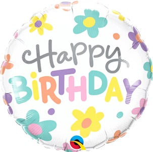 Qualatex 18 Inch Birthday Retro Daisies Foil Balloon