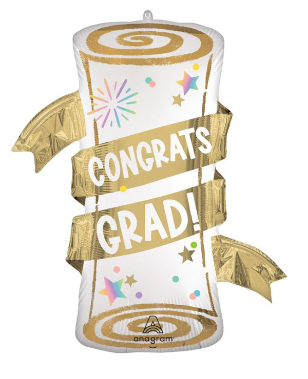 Supershape Satin Pastel Grad Party Diploma Balloon
