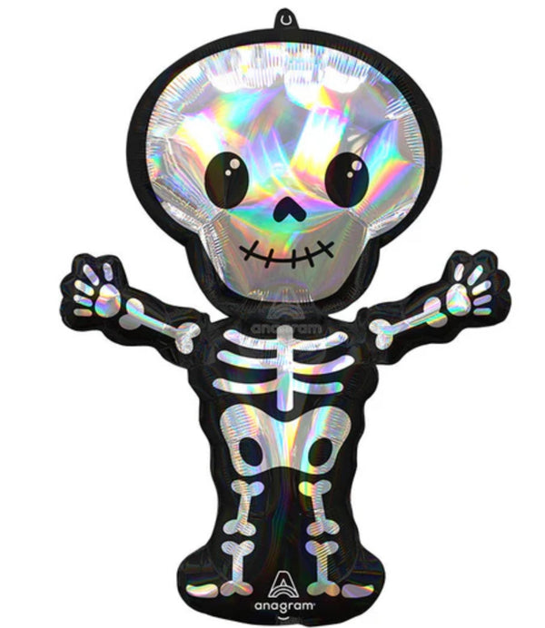 34" Holographic SuperShape Iridescent Skeleton Foil Balloon