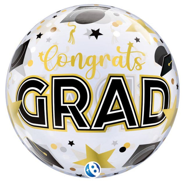 22" PKG CONGRATS GRAD BUBBLE BALLOON
