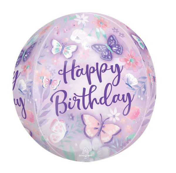 Orbz Flutters Happy Birthday Balloon