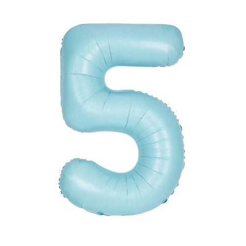 Jumbo Foil Number Balloon 34in Matte Pastel Blue 5