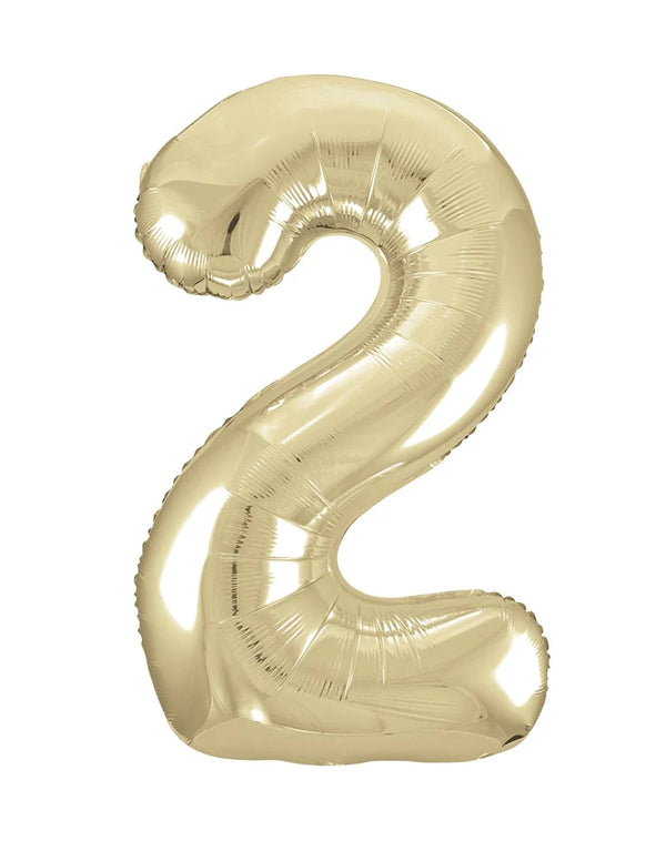 Jumbo Foil Number Balloon 34in White Gold - 2