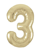 Jumbo Foil Number Balloon 34in White Gold - 3