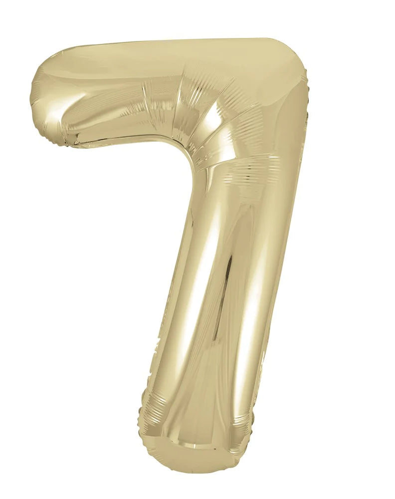 Jumbo Foil Number Balloon 34in Gold - 7