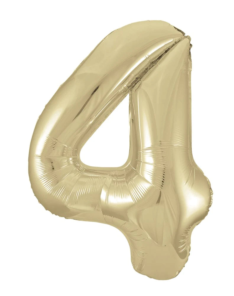 Jumbo Foil Number Balloon 34in White Gold - 4