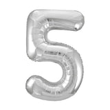 Jumbo Foil Number Balloon 34in Silver - 5