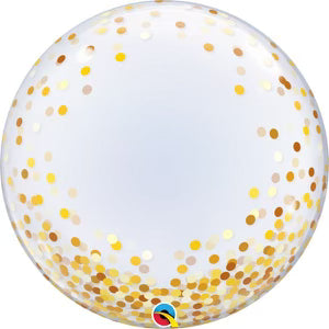 Deco Bubble 24” Gold Confetti Dots