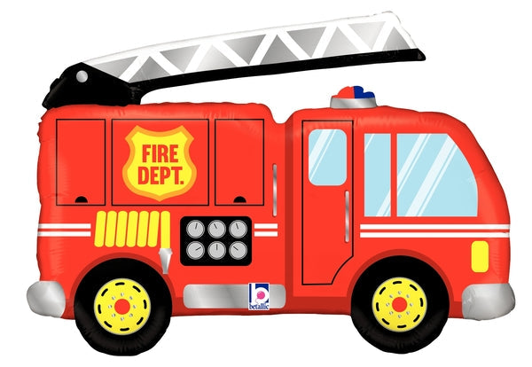 40" Foil Shape Fire Truck Foil Balloon