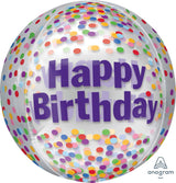 Orbz Happy Birthday Funfetti Balloon