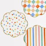 Colorful Pattern Dinner Plates (x 8)