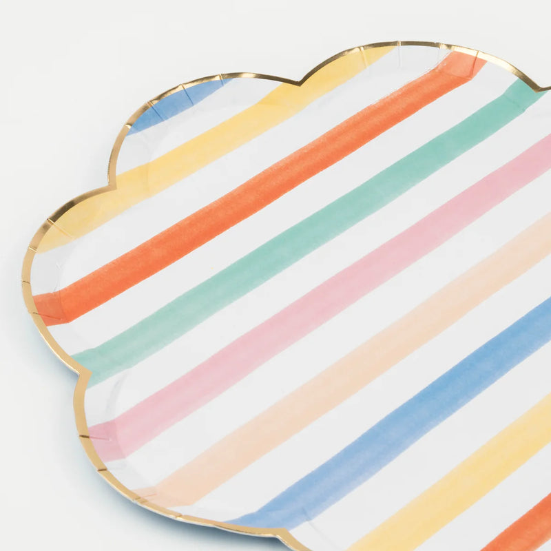 Colorful Pattern Dinner Plates (x 8)