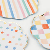 Colorful Pattern Dinner Plates (x 8)