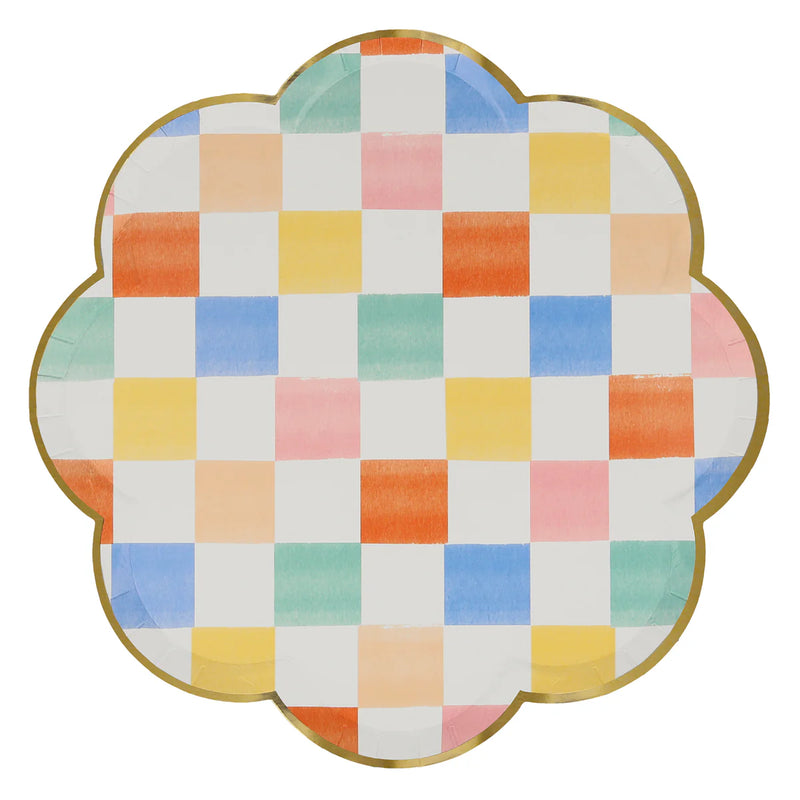 Colorful Pattern Dinner Plates (x 8)