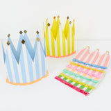 Stripe Party Crowns (x8)