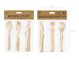 Gold Stars Wooden Cutlery