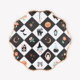 Patchwork Halloween Small Paper Plates (x8)
