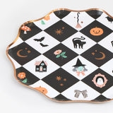 Patchwork Halloween Small Paper Plates (x8)