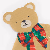 Plaid Teddy Napkins (x 16)