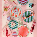Striped Merry Christmas Large Napkins (x 16)