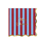 Striped Merry Christmas Large Napkins (x 16)